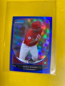 RS1738 2013 Bowman Chrome Mini Blue Refractors #187 Chris Rivera #26/99