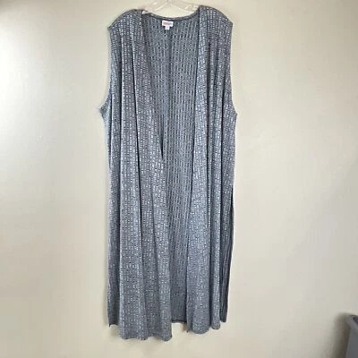 LuLaRoe Joy Azul Cuadros Cárdigan Plumero Chaleco Talla XL Extra Grande Nuevo con Etiquetas Gris Foto 1 de 4