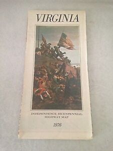 Vintage 1976 Virginia Independence Bicentennial Official State Highway Map