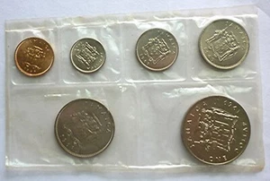 1969 JAMAICA - OFFICIAL MINT BU SET (6) - CENTS & DOLLAR - ROYAL MINT - SEALED - Picture 1 of 7
