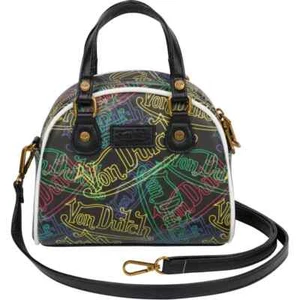 Von Dutch - Neon Logo Black Bowling Bag - RARE- NEW! - Picture 1 of 4