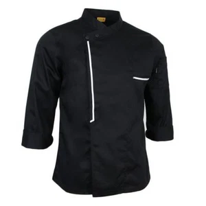 Men Women Chef Apparel Fashion Long Sleeve Executive Chefs Black, M - Picture 1 of 7