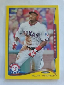2014 Topps Elvis Andrus Yellow Parallel #324 Texas Rangers - Picture 1 of 2