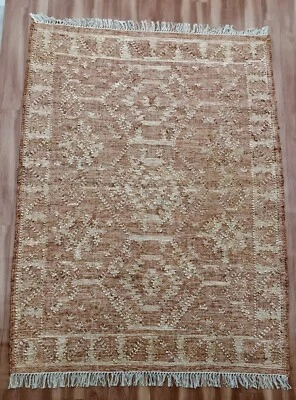 Антикварные джутовые шерстяные элегантные ковры ручной работы для украшения гостиной и дома. - Изображение 1 из 4