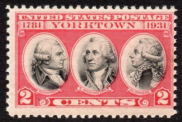 703 2c Yorktown heads shifted right MNH - Image 1 of 1
