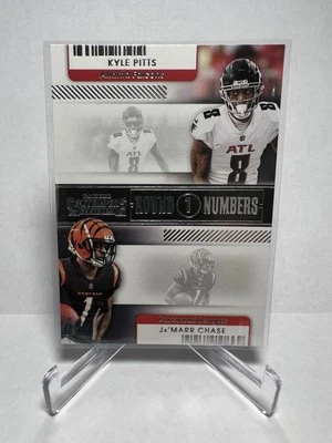 2021 Panini Contenders - Round Numbers Ja'Marr Chase, Kyle Pitts #RN-KPI (RC) - Image 1 of 2