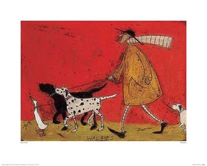 Walkies Art Print by Sam Toft 19 3/4 x 15 3/4" Paper Size New Unframed - Picture 1 of 1