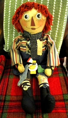 БОЛЬШАЯ 32-ДЮЙМОВАЯ ОБОРВАННАЯ КУКЛА ЭНДИ ~ХУДОЖЕСТВЕННАЯ РАБОТА ~ ЛИЦО, НАРИСОВАННОЕ МАСЛОМ ~ С ВЫРЕЗАМИ ПО ДЕРЕВУ ~ ОЧЕНЬ ХОРОШЕЕ СОСТОЯНИЕ - Изображение 1 из 4