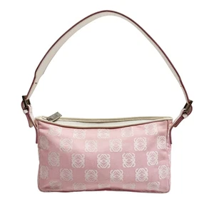 LOEWE Anagram Pink Canvas Shoulder Bag - Picture 1 of 14