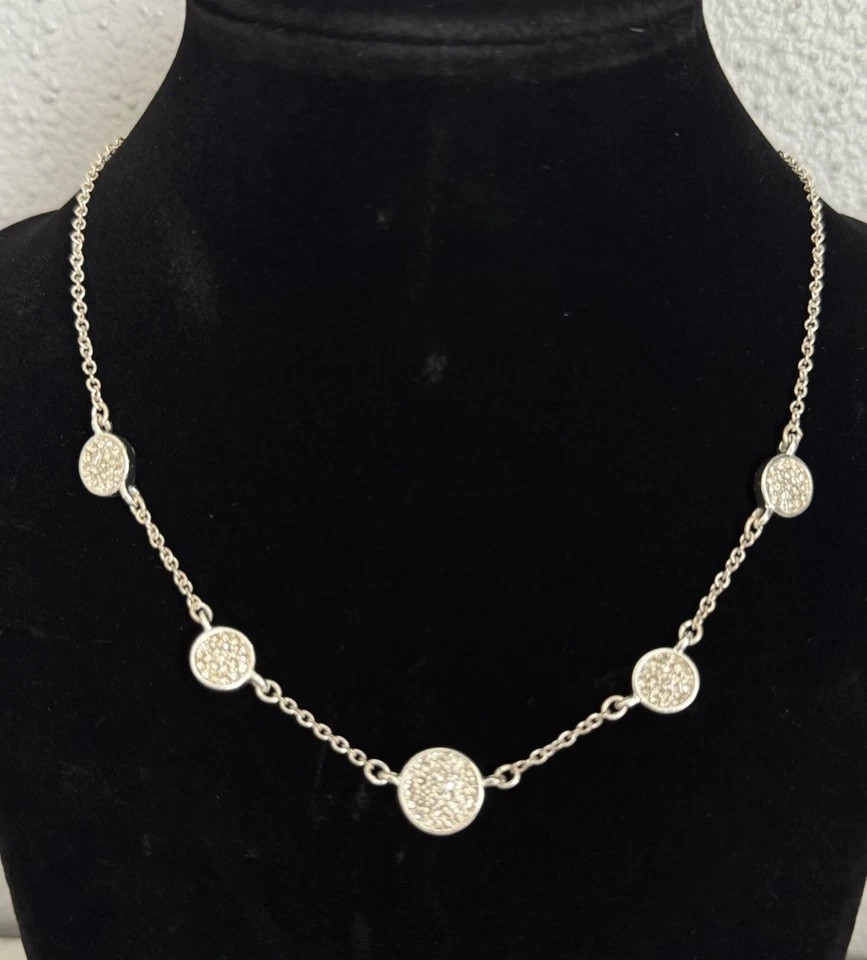 Anne Klein шикарный серебристого тона со стразами цепочка ошейник ожерелье 16» - Изображение 1 из 4