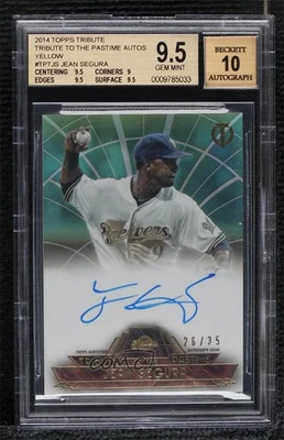 2014 Topps Tribute to the Pastime Sepia /35 Jean Segura BGS 9.5 GEM MINT Auto - Image 1 of 2