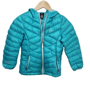 Chaqueta acolchada ligera verde azulado Gerry Kids con capucha relleno talla S 7 8 - Imagen 1 de 12