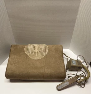 Vintage Brookstone Shiatsu Kneading Neck & Lumbar Massaging Pillow Beige EUC - Picture 1 of 12
