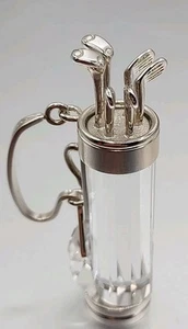 Swarovski Kristall Golftasche - Rhodiumsilber Akzente beweglicher Griff 2" hoch - Bild 1 von 5