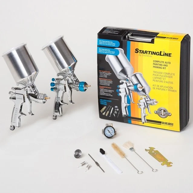 DEVILBISS Startingline Kit 2 HVLP SPRAY GUNS Auto Paint Basecoat Priming Primer - Image 1 of 1