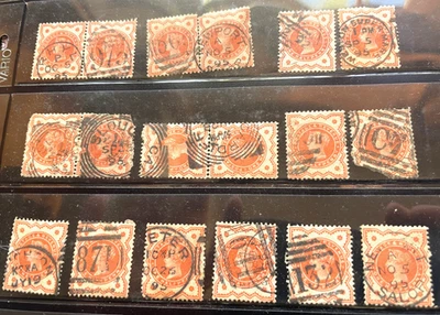 Lot of 18 Great Britain Stamps Sc 111 Queen Victoria Jubilee One Half Penny 1887 - Image 1 of 4