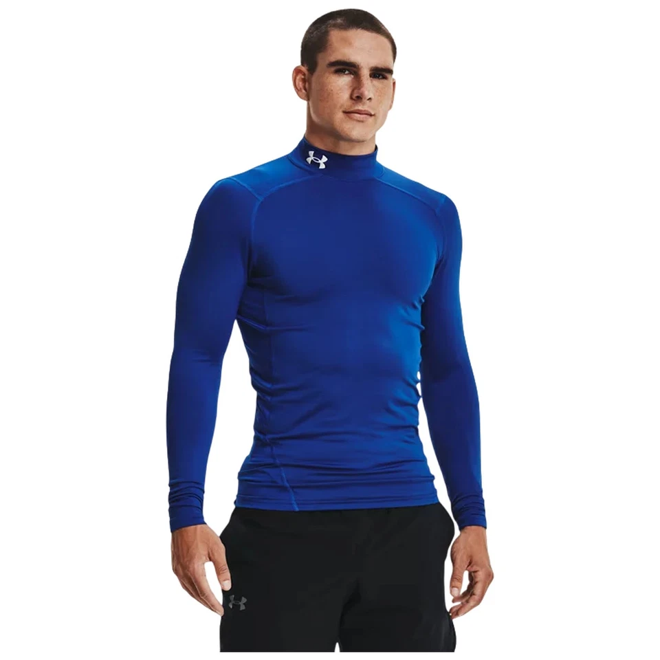 Under Armour Mens ColdGear Compression Mock Gym Workout Baselayer Top - Image 1 of 1