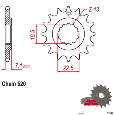 JT Sprockets Countershaft Sprocket 520 Pitch 16 Tooth Suzuki SP500 (1981-1983) - Image 1 of 2