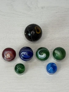 Vintage Mixed AKRO,CAC,MFC Slags various colors Marble Lot/ 7 not mint - Picture 1 of 24