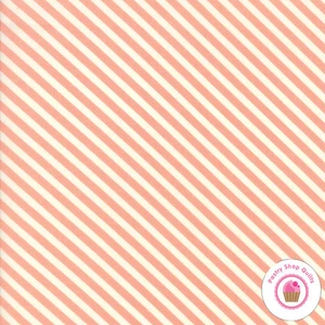 Moda HANDMADE Coral Diagonal Stripe 55145 13 Bonnie & Camille QUILT FABRIC - Picture 1 of 3