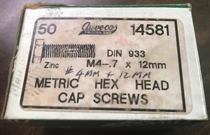 Aveco 14581 Metric hex Head Cap Screw Zinc M4 .7 X 12 Mm 23 Pieces - Picture 1 of 2