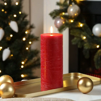 LED Kerze PIA Uyuni Rustik-Optik Echtwachs Timer H: 20cm bis zu 1000Std. - Bild 1 von 4