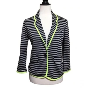 Olsenboye Black Gray Striped Blazer M - Picture 1 of 7