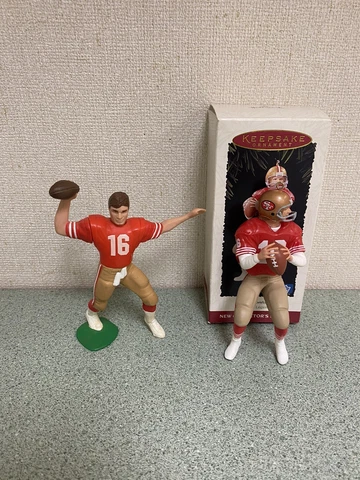 Lot of 2 Joe Montana San Francisco 49ers Ornament & Starting Line Up FREE SHIP Cover