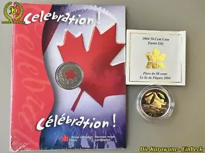 Kanada 2004 - 50 Cent Sterling Silber Proof Ostern Lilly + 25 Cent Celebration - Bild 1 von 9