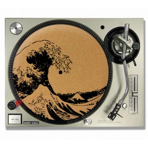 The Great Wave Off Kanagawa Hokusai Vinyl CORK SLIPMATS / Turntable SLIP MATS - Picture 1 of 1