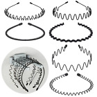 6 Pieces Metal Headband Men/Women,Hairbands Spring Hair Hoop with Holder Organiz