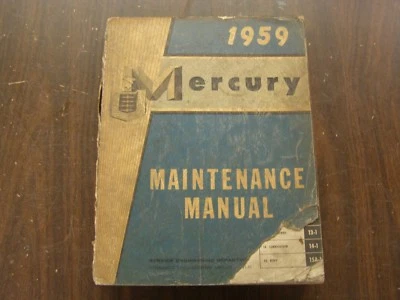 Manual de loja Ford 1959 Mercury fabricante de equipamento original Monterey Montclair Turn Pike Cruiser livro - Imagem 1 de 4