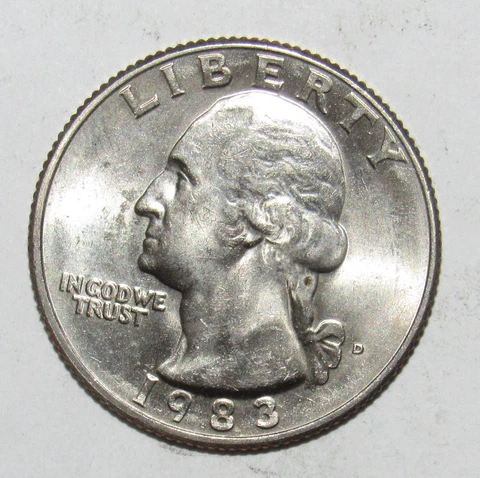 1983 D Washington Quarter BU (T40) Cover