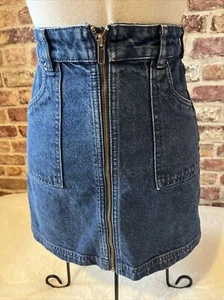 Ladies Jack Wills Denim Mini Skirt Size 6 Zipped Front - Picture 1 of 11