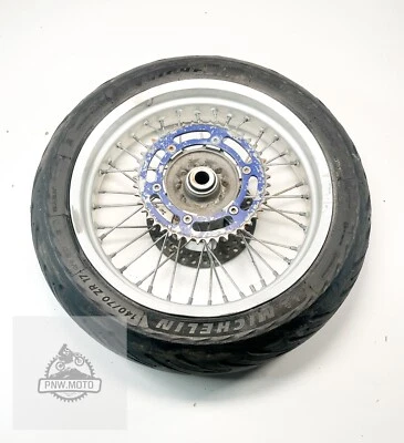 2001 SUZUKI DRZ400 DRZ400E OEM REAR WHEEL RIM HUB SPROCKET 17 X 4.5 SUPERMOTO - Image 1 of 4