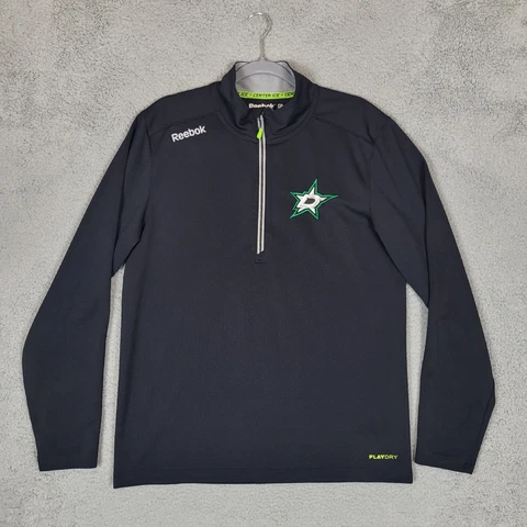 Reebok Dallas Stars Sweatshirt Mens Medium Center Ice Collection 1/4 Zip Cover