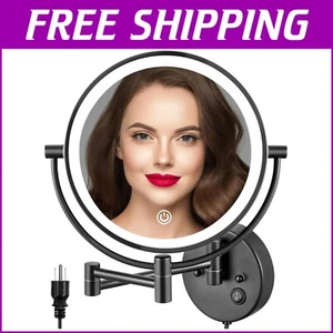Elegant 9" Double-Sided Magnifying Mirror with 3 Color LED & Dimmable Brightness - Picture 1 of 9