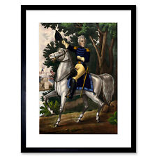 War Painting 1812 Major General Andrew Jackson Framed Print 12x16 Inch