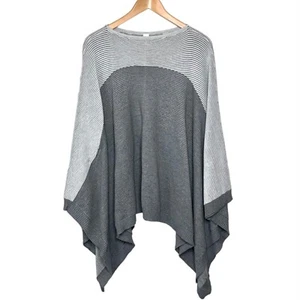 Lululemon It All Lines Up Poncho Sweater Gray Colorblock Womens OS - Picture 1 of 8