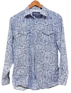 Women’s Roughstock Panhandle Blue & Pearl Snap Geometric Print XL Shirt Western - Picture 1 of 8