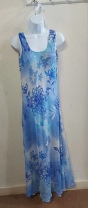 Vintage Reversible Blue And White Long Summer Dress. Made From Georgette. - Picture 1 of 7