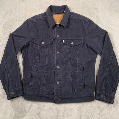 Levis Jacket Mens Medium Black Corduroy Cord Trucker Big E Type 3 Premium Miner - Image 1 of 4