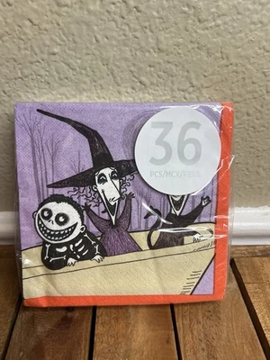 Amscan Nightmare Before Christmas Lock Shock & Barrel 36 Paper Beverage Napkins - Image 1 of 2