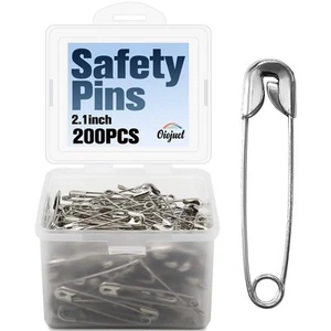 200 PCS Large Safety Pins - 2.1 Inch Heavy Duty Sewing Pins for Clothing, Str... - Picture 1 of 6