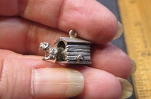 Cute vintage In The Doghouse sterling silver 925 charm dog moves in and out! - Picture 1 of 4