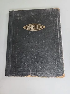Quaderno libro composizione rigida vintage anni 40-50 completo di scritte PB8 - Foto 1 di 5