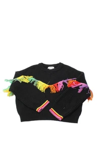 Stella McCartney Kids Childrens Girls Crew Neck Sweater Black Cotton Size 8 - Picture 1 of 4