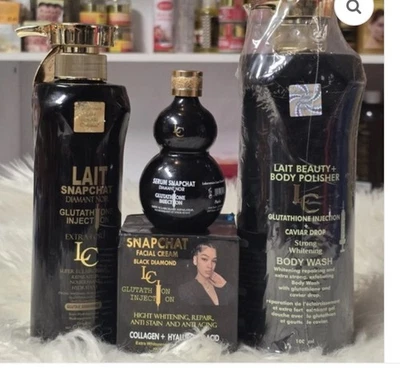 Lait Snapchat Black Diamond Set. Lotion, Serum. Shower gel  & Face Cream.4pcs - Image 1 of 3