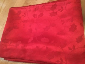Red Table Cloth 82 x 58 inches 100% polyester, new, rectangular - Picture 1 of 4