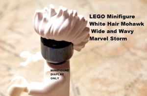 Lego Minifigur weiße Haare Mohawk breit und wellig Perücke Marvel Storm - Bild 1 von 1
